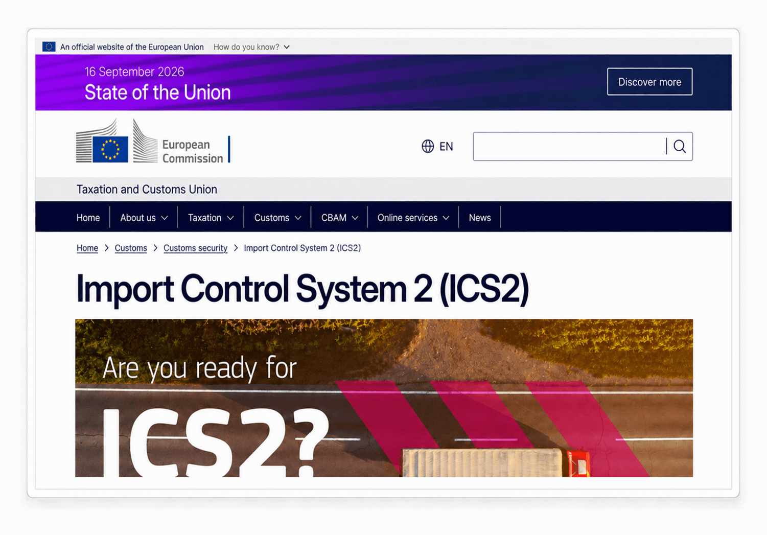 欧盟 ICS2 ENS 海关直连申报